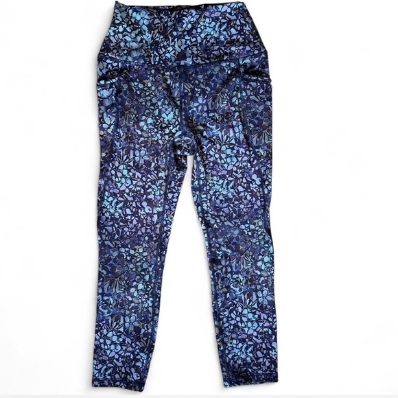 NWT RBX Active Capri Leggings with Blue and Purple Pattern High Waisted Small - Picture 1 of 7